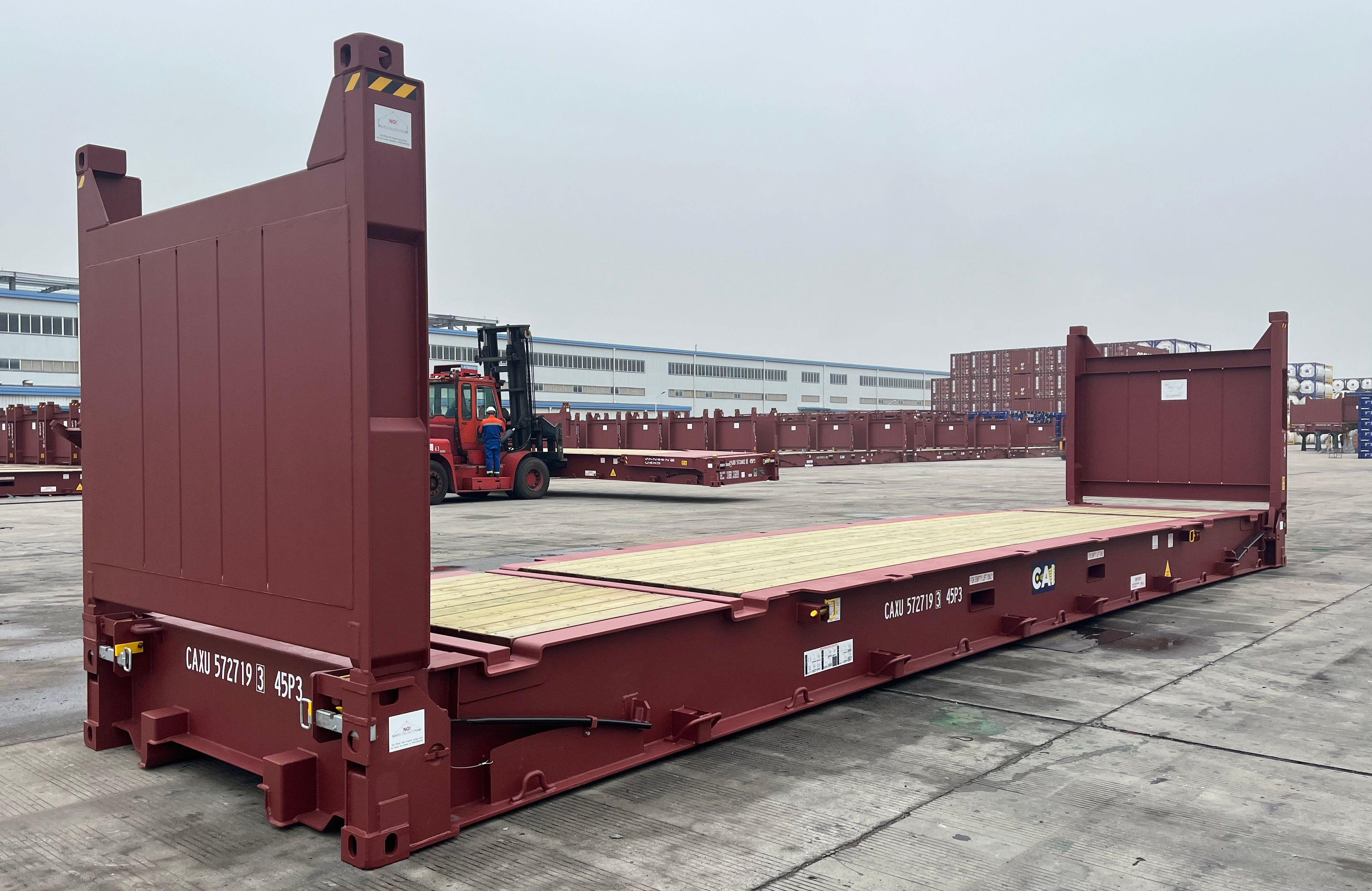 40' High Cube Flat Rack Frontside